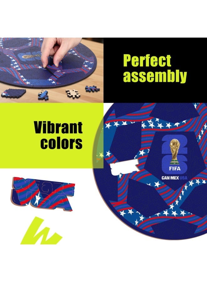 FIFA World Cup Official FIFA World Cup 2026 Wooden Puzzle – USA Football | Licensed Wooden Puzzle for Adults - Image 3
